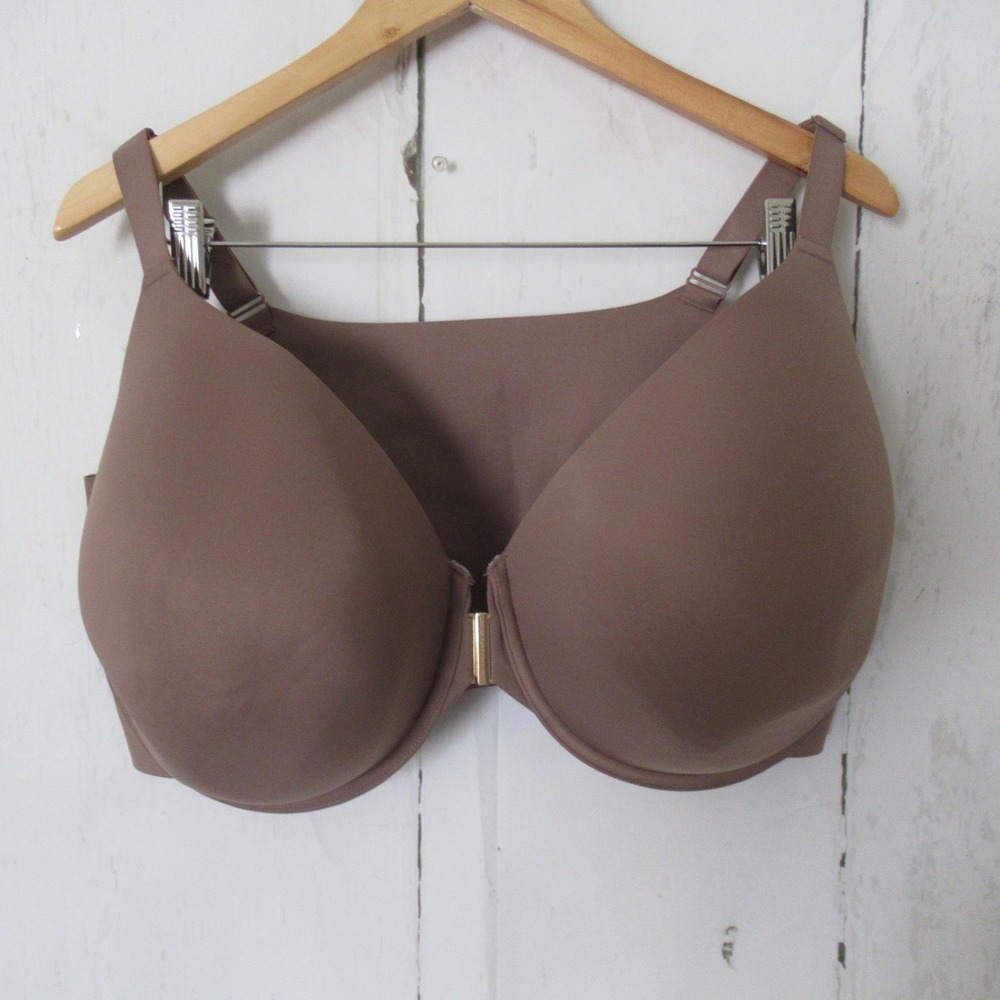 Cacique Bra 44H Brown Lightly Lined Full Coverage Front Closure Plus Size